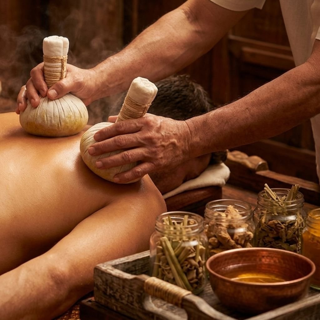 This is the Image of Ayurvedic Practices After Returning Home at Indimasi Healing village in Kerala