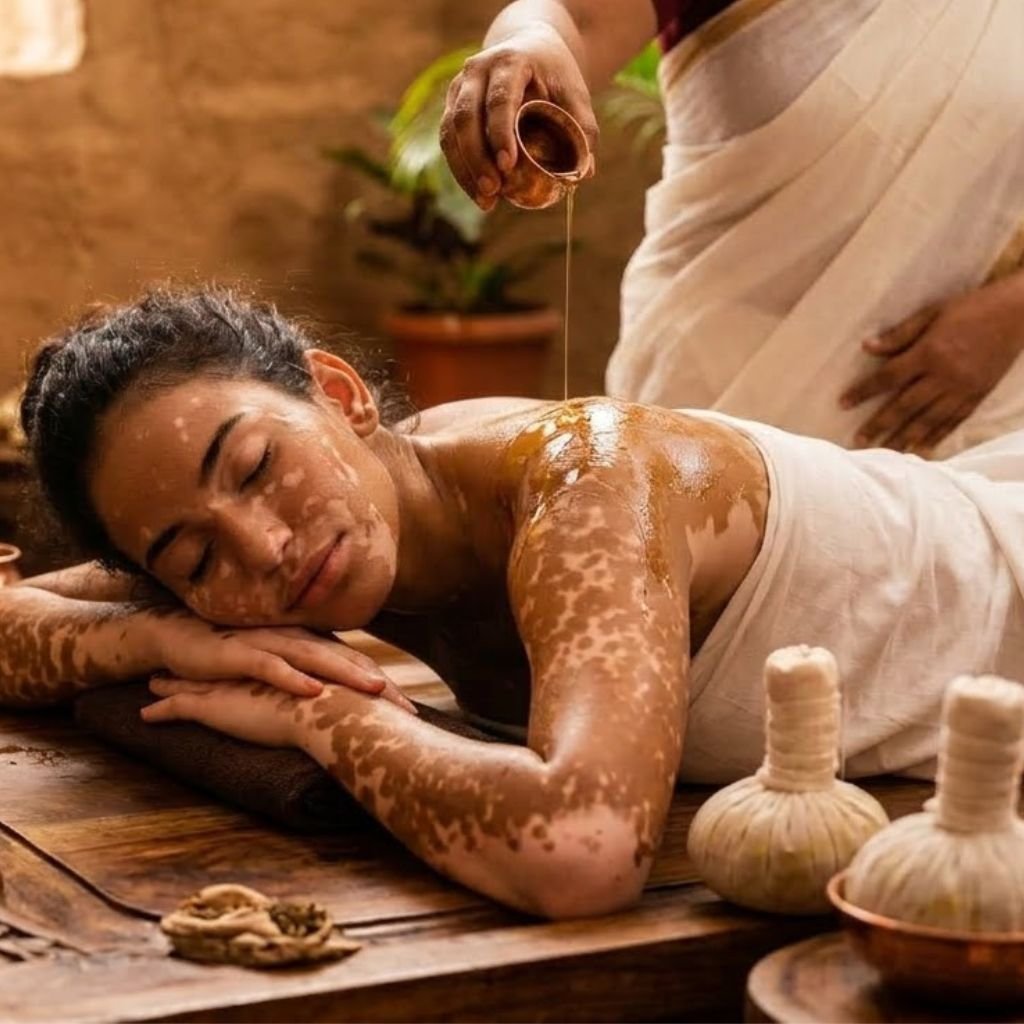 This is the image of Vitiligo treatment in Kerala at Indimasi healing village